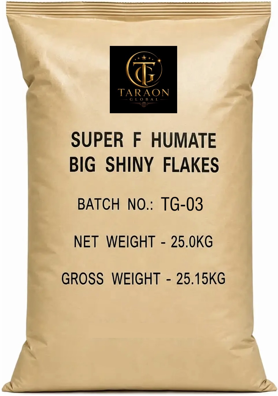 Super F Humate Big Shiny Flakes - 25 kg kraft bag by TARAON GLOBAL